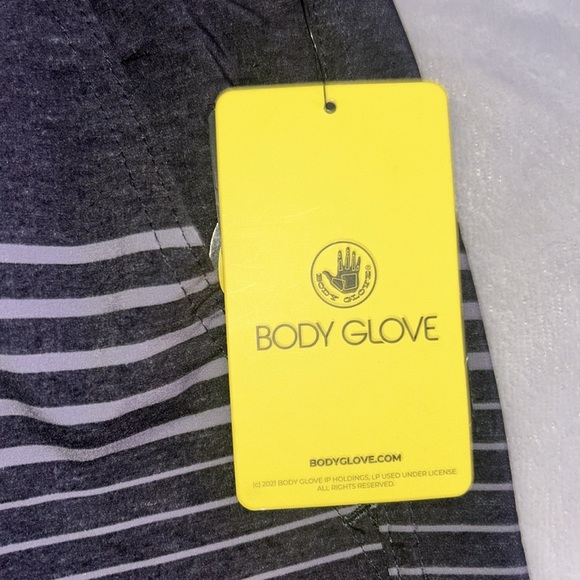 Body Glove Swimsuit Boardshorts Gray Stripes Embroidered Logo size 34 NWT - Picture 13 of 13